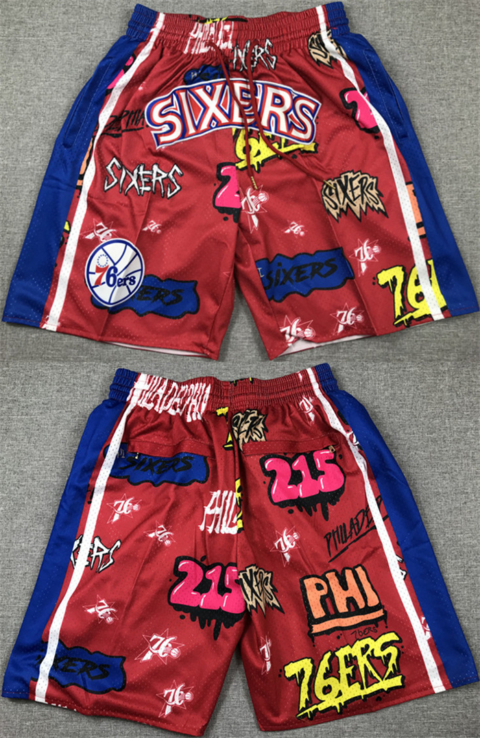 Men's Philadelphia 76ers Red Shorts (Run Small) Men's Philadelphia 76ers Red Shorts (Run Small)